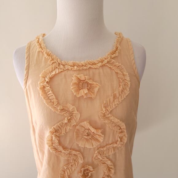 J. Crew Silk Ruffle Swirl Tank Blouse Pink Blouse Summer Girly Women 0 - Picture 4 of 13